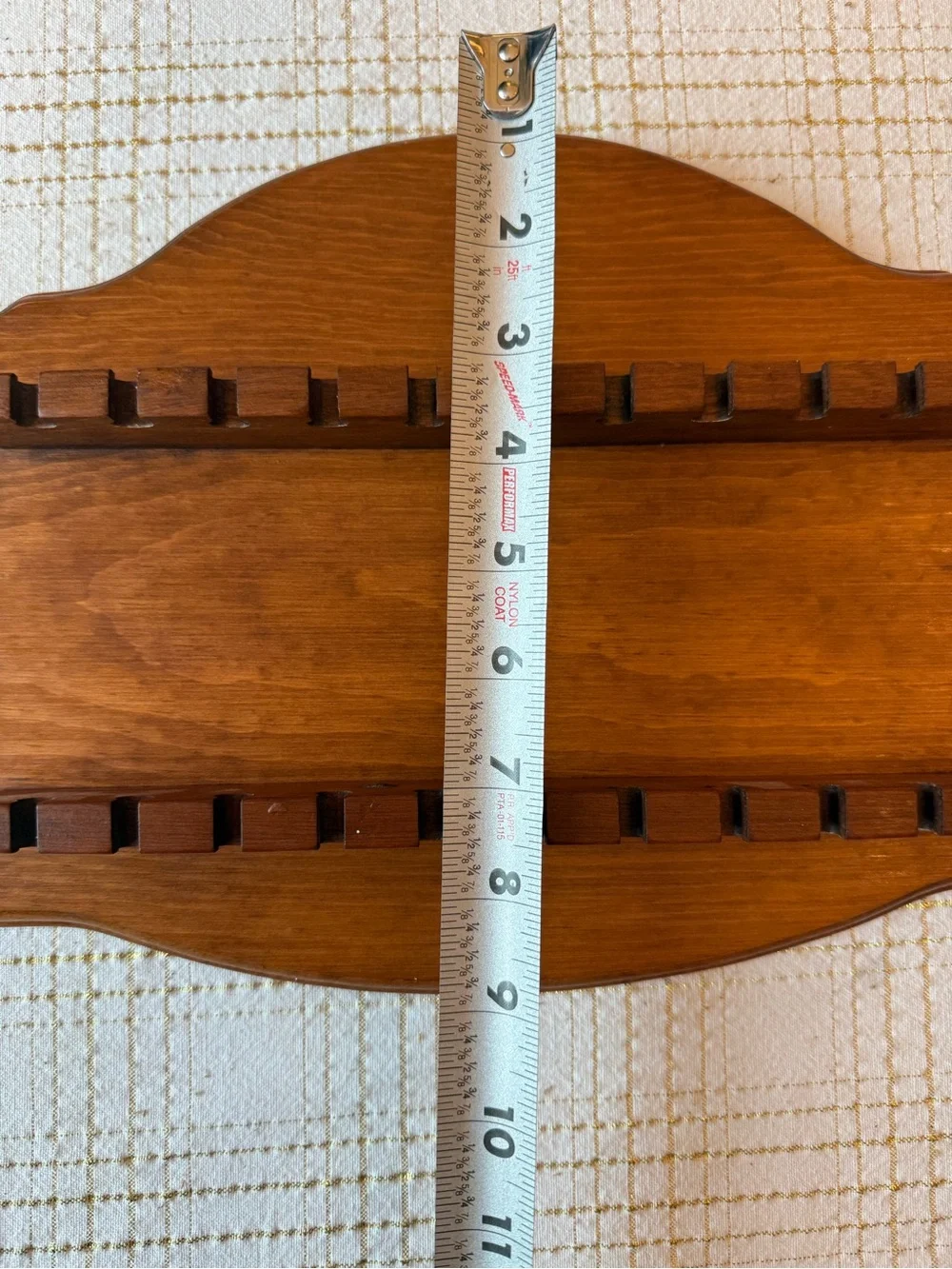 Vintage wood souvenir spoon display rack